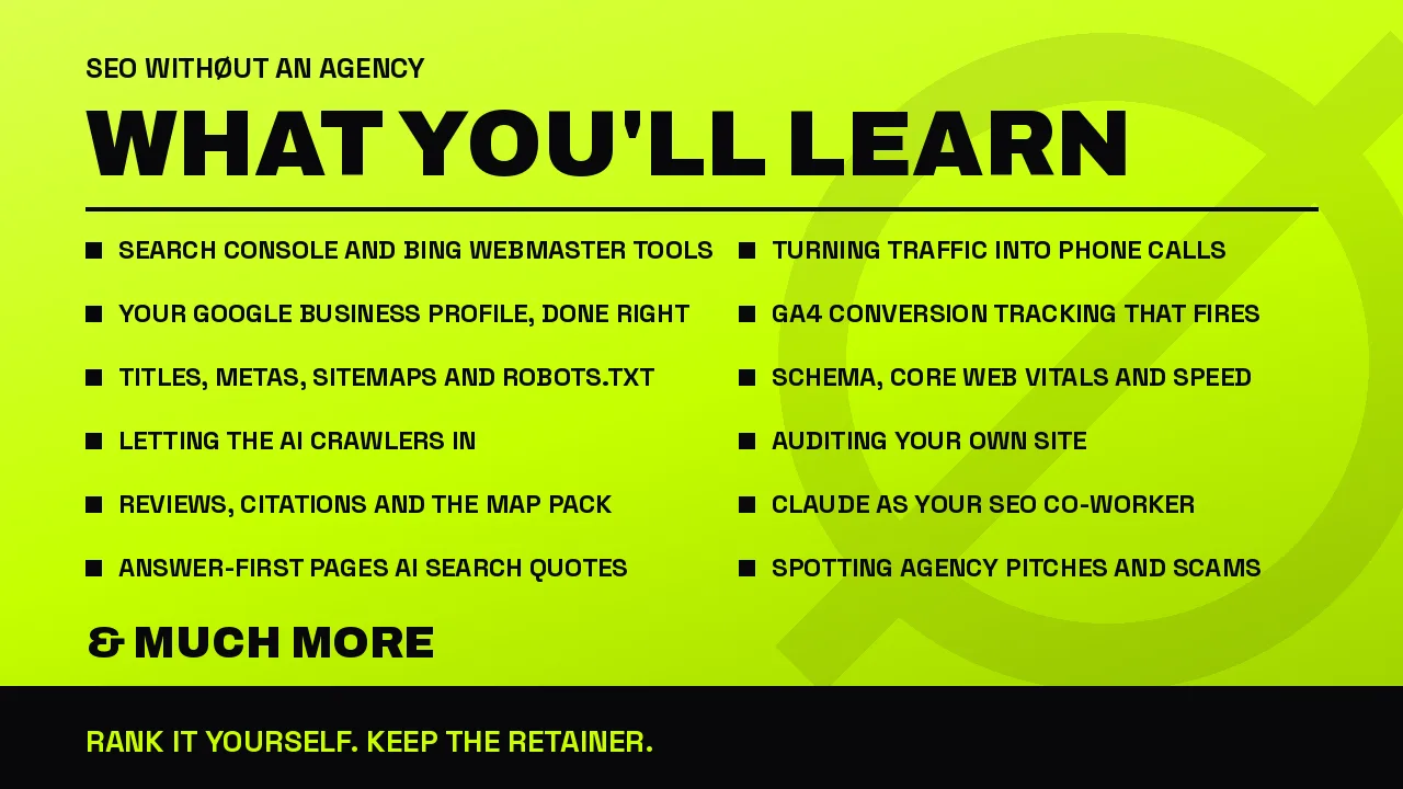 What members learn inside SEO Without an Agency